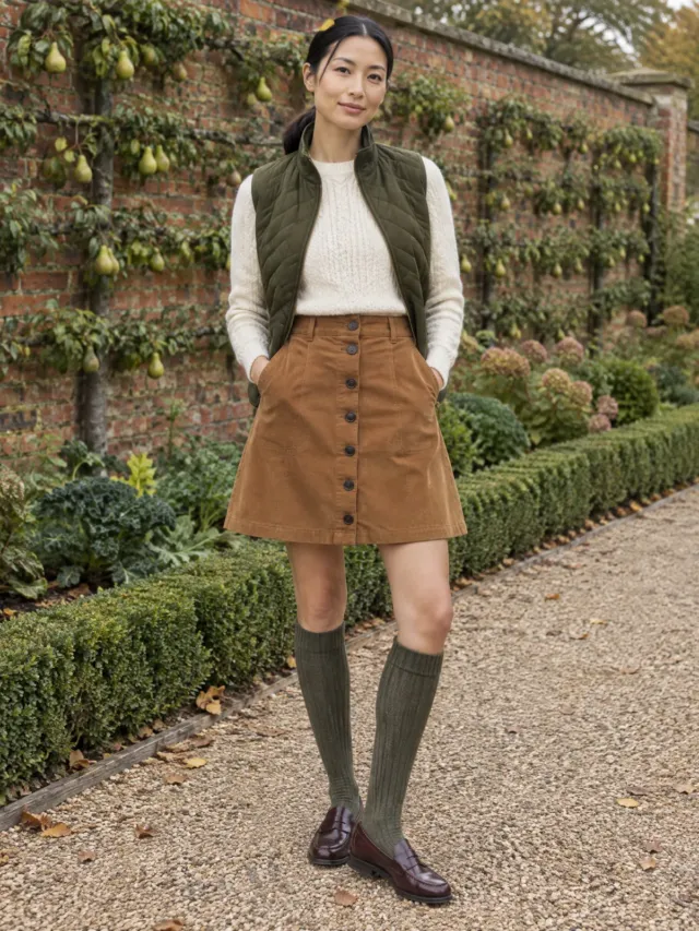 Lychgate Front-Button Skirt