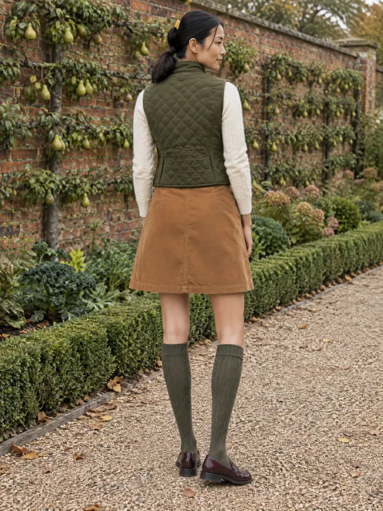 Lychgate Front-Button Skirt, another angle
