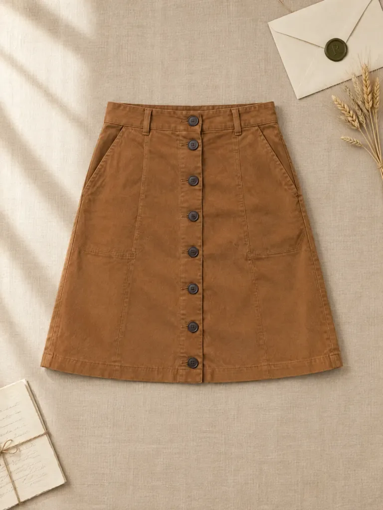 Lychgate Front-Button Skirt, on its own