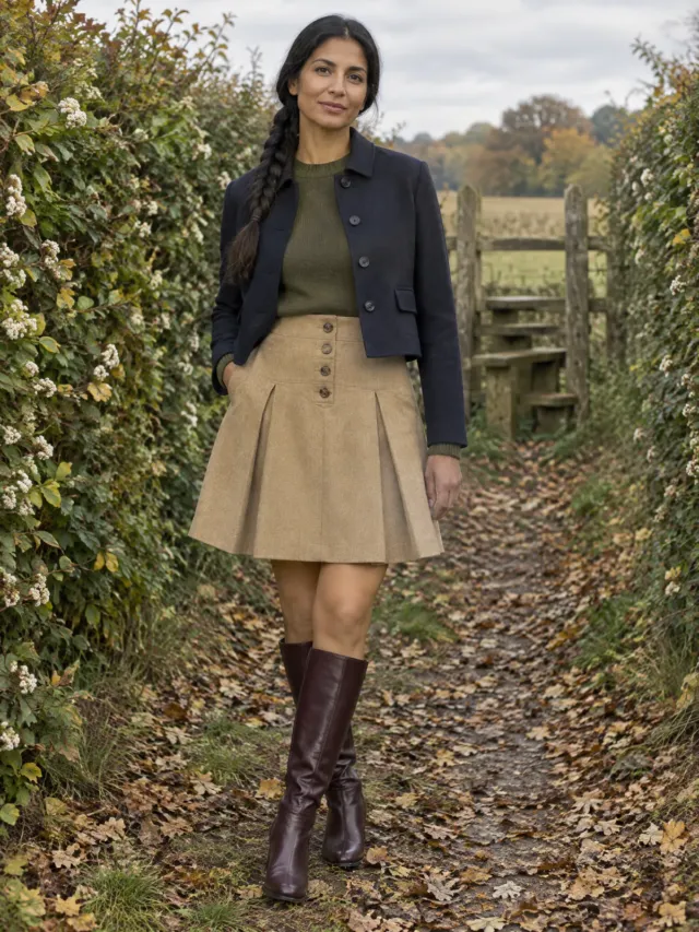 Harvest Pleat-Front Skirt