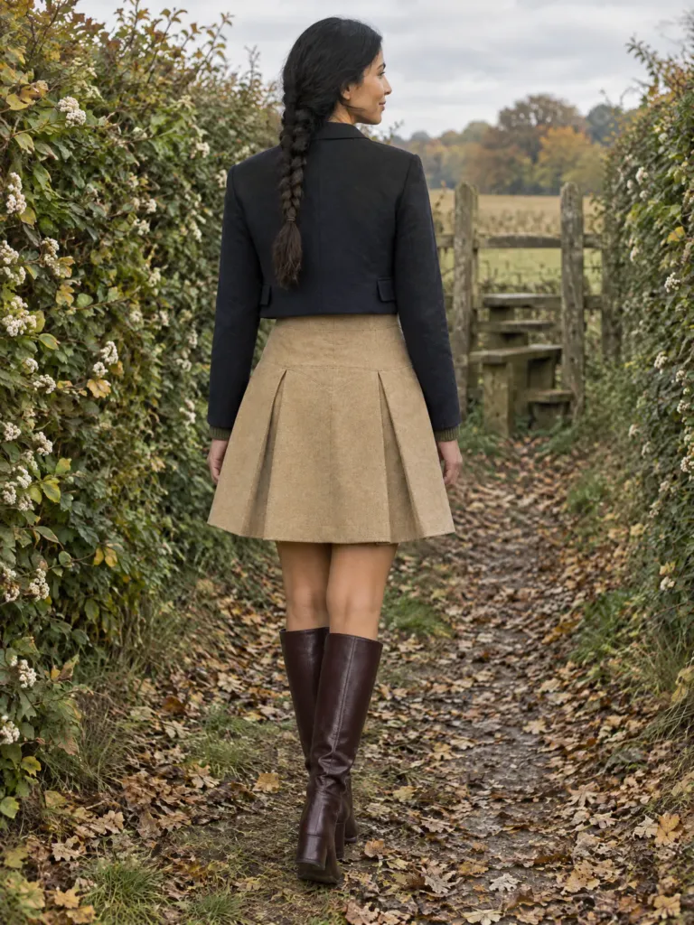 Harvest Pleat-Front Skirt, another angle