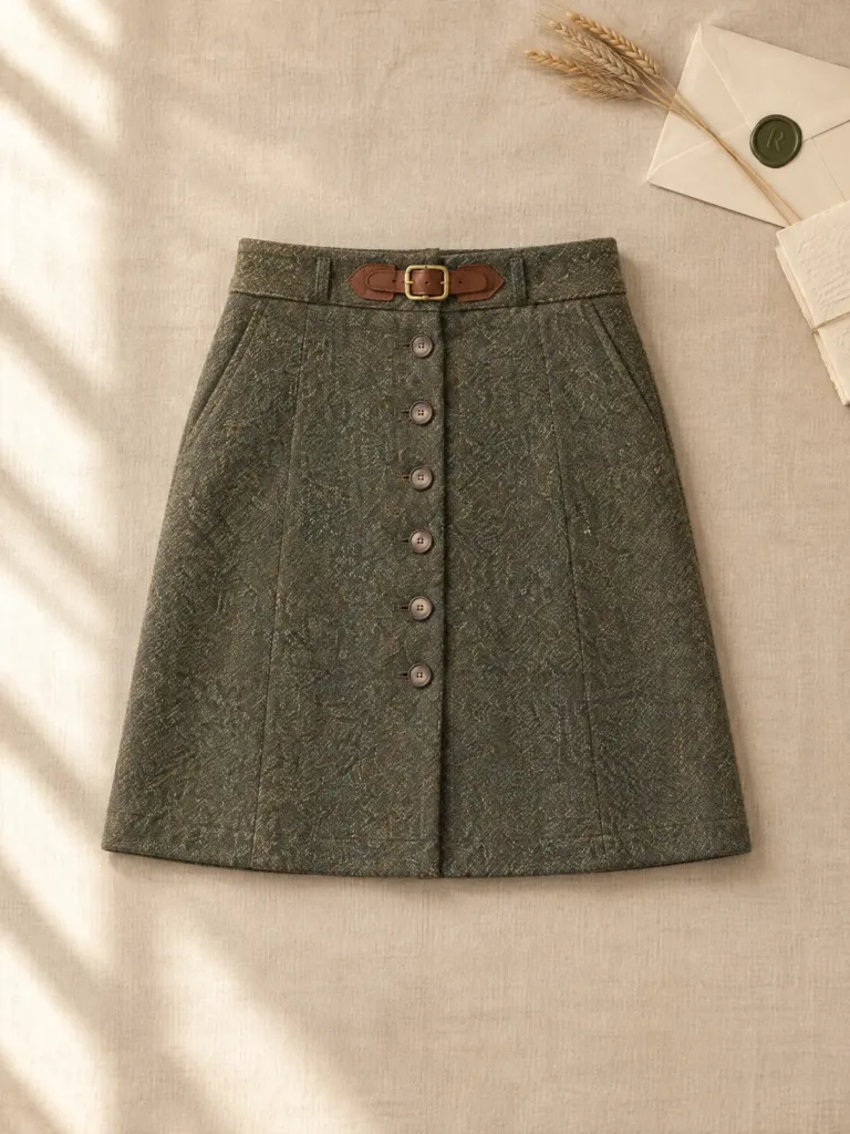 Cobble Tweed-Effect Skirt, on its own