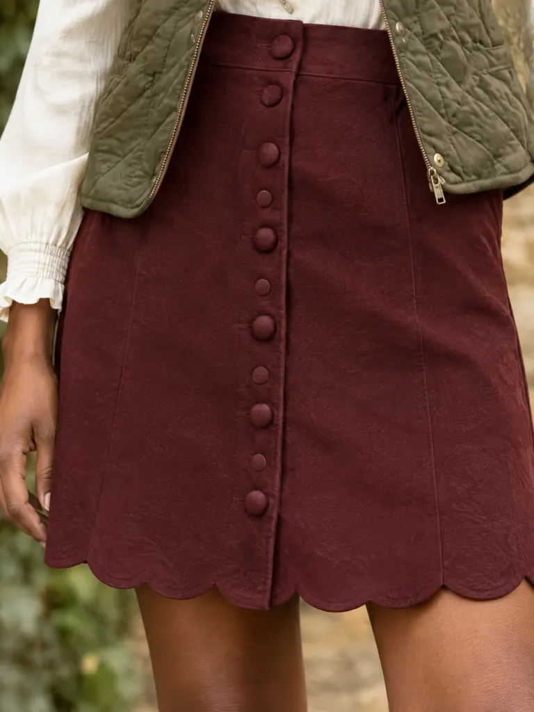 Oxbow Scallop-Hem Skirt, detail