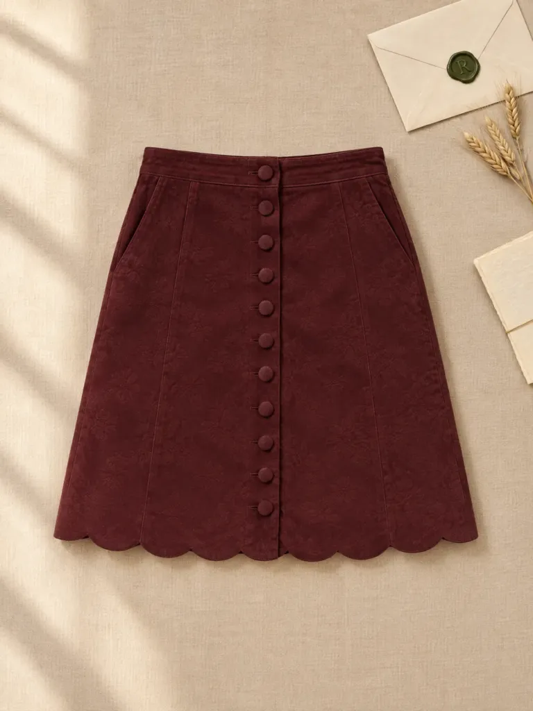 Oxbow Scallop-Hem Skirt, on its own