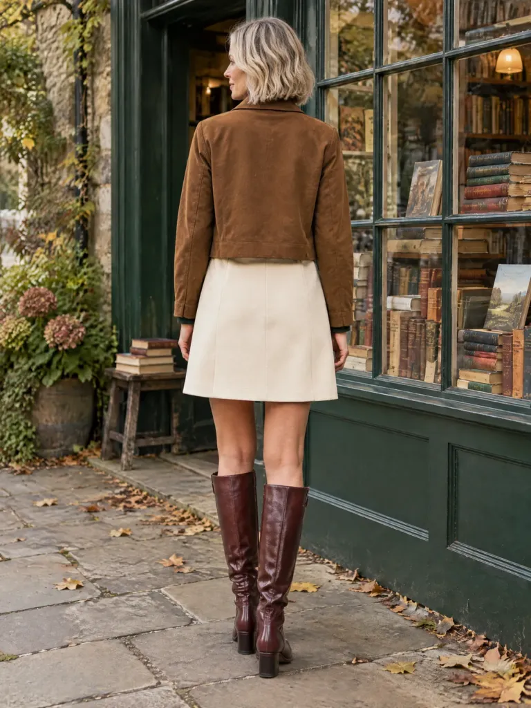 Meadowsweet Double-Button Skirt, another angle