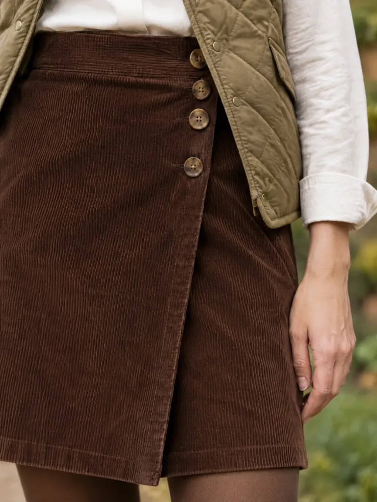 Rushmoor Cord Wrap Skirt, detail