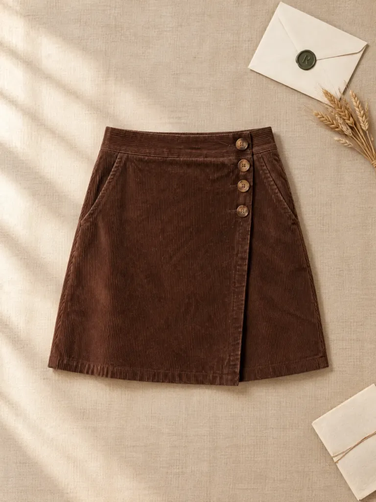 Rushmoor Cord Wrap Skirt, on its own
