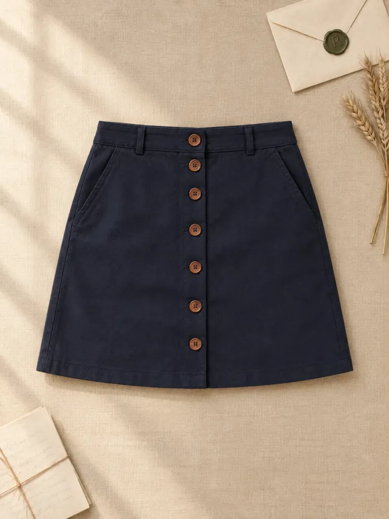 Wren Mini Button Skirt, on its own