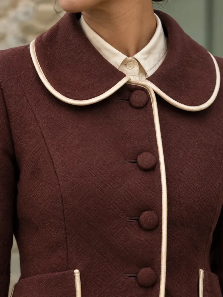 Lantern Lane Round-Collar Jacket, detail