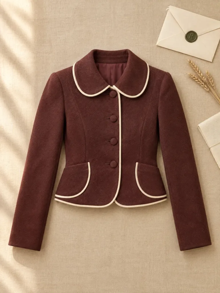 Lantern Lane Round-Collar Jacket, on its own