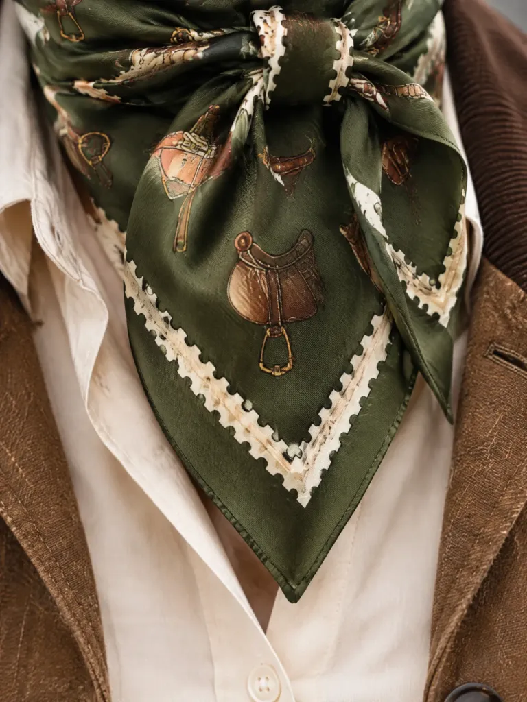 Stamp Border Neckerchief, detail