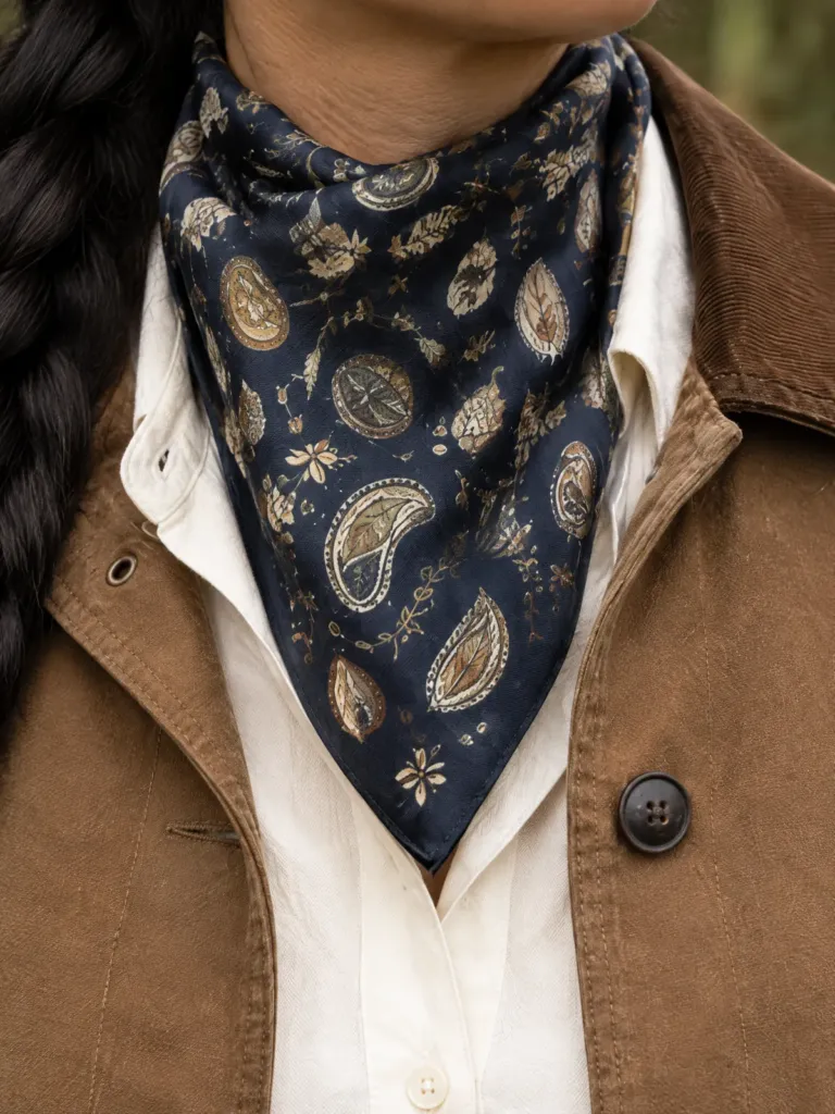 Almanac Paisley Neckerchief, detail