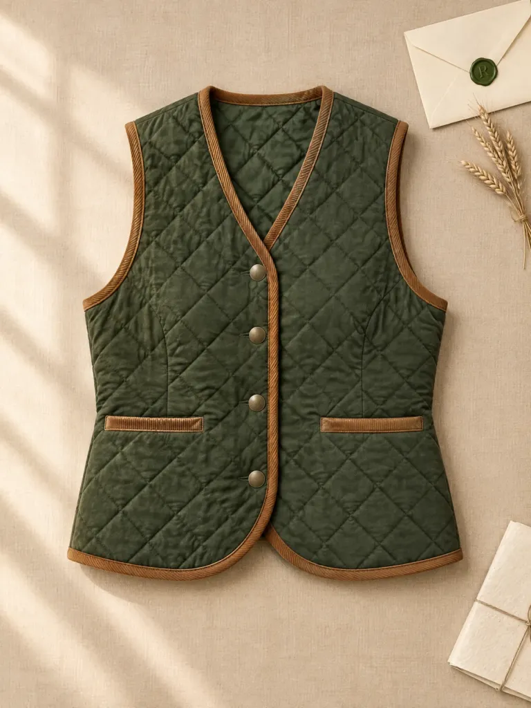 Parcel Diamond-Quilt Waistcoat, on its own