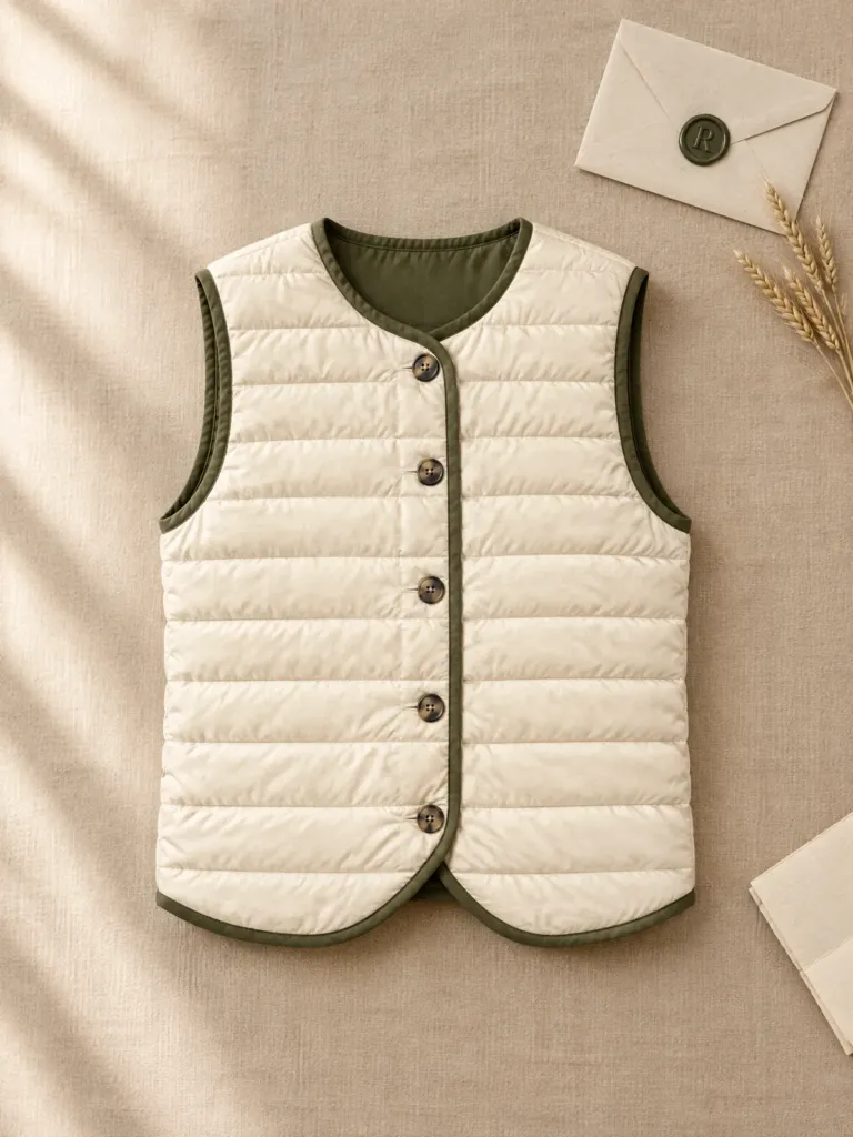 Horseshoe Curve-Hem Waistcoat, on its own