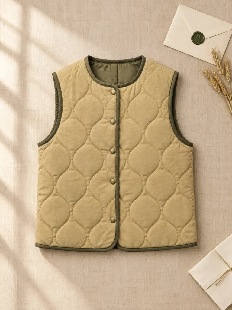 Hayloft Onion-Quilt Waistcoat, on its own