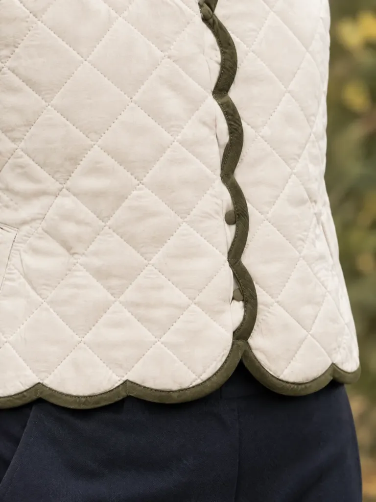 Lamplight Scallop-Edge Waistcoat, detail